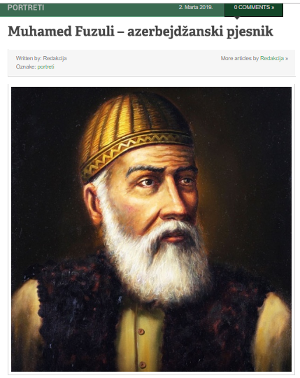 MUHAMED FUZULI - AZERBEJDŽANSKI PJESNIK 
